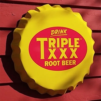 Triple XXX Root Beer Bottle Cap Sign